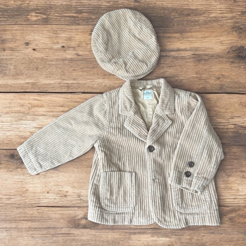 Little Boys’ Corduroy Jacket & Newsboy Hat